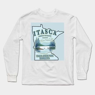 Funny Itasca State Park Minnesota Vintage Travel Decal Long Sleeve T-Shirt